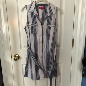 Striped button down casual dress